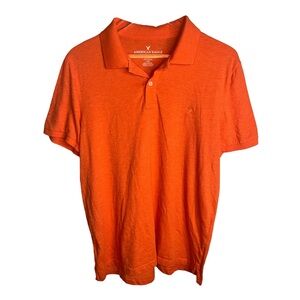 American Eagle Men’s Orange Polo Top